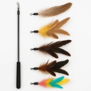 Feather Teaser Wand Cat Toy Replaceable Parts